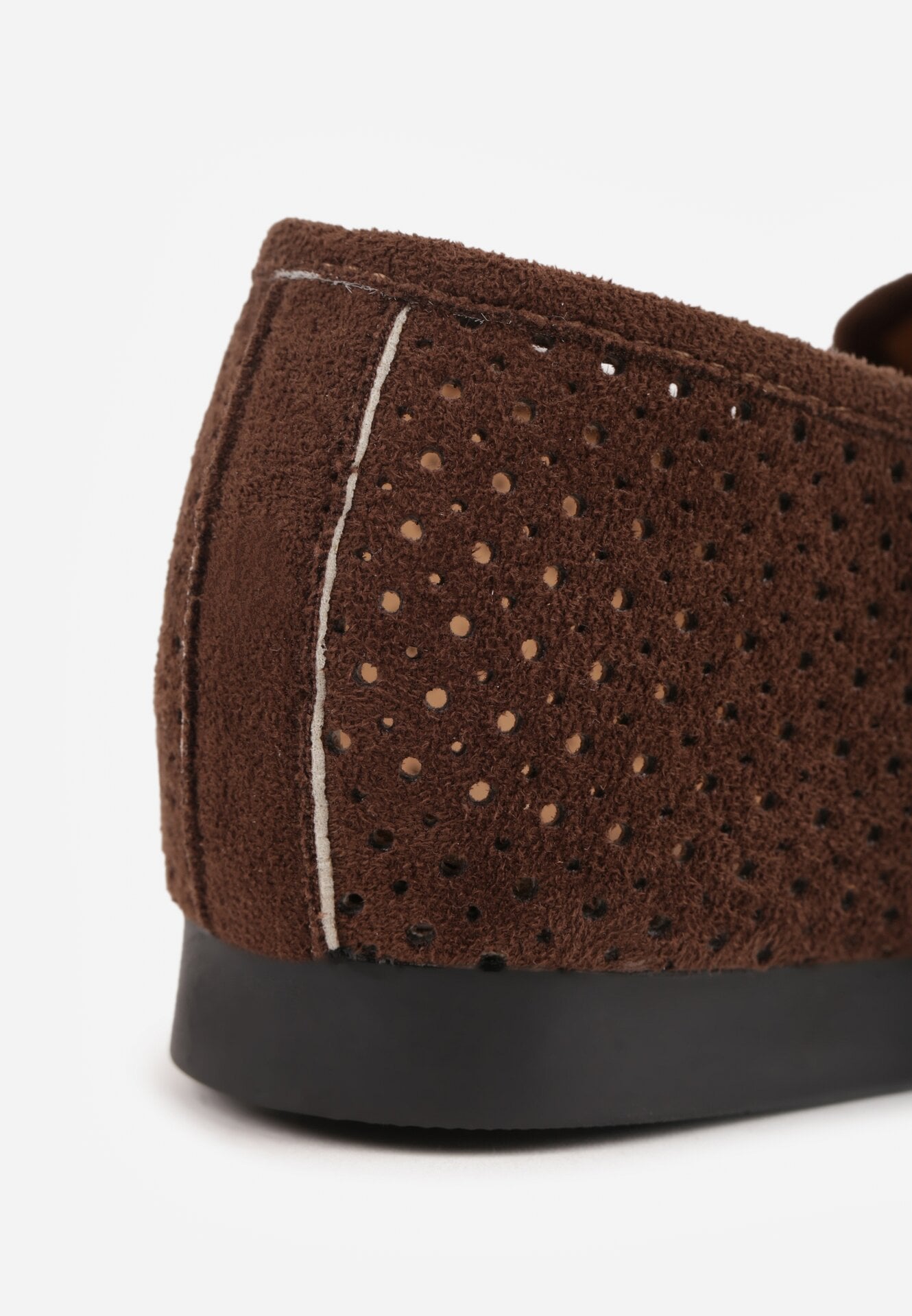 Ciemnobrązowe Ażurowe Mokasyny VICES Ozdobione Frędzlami Catiana