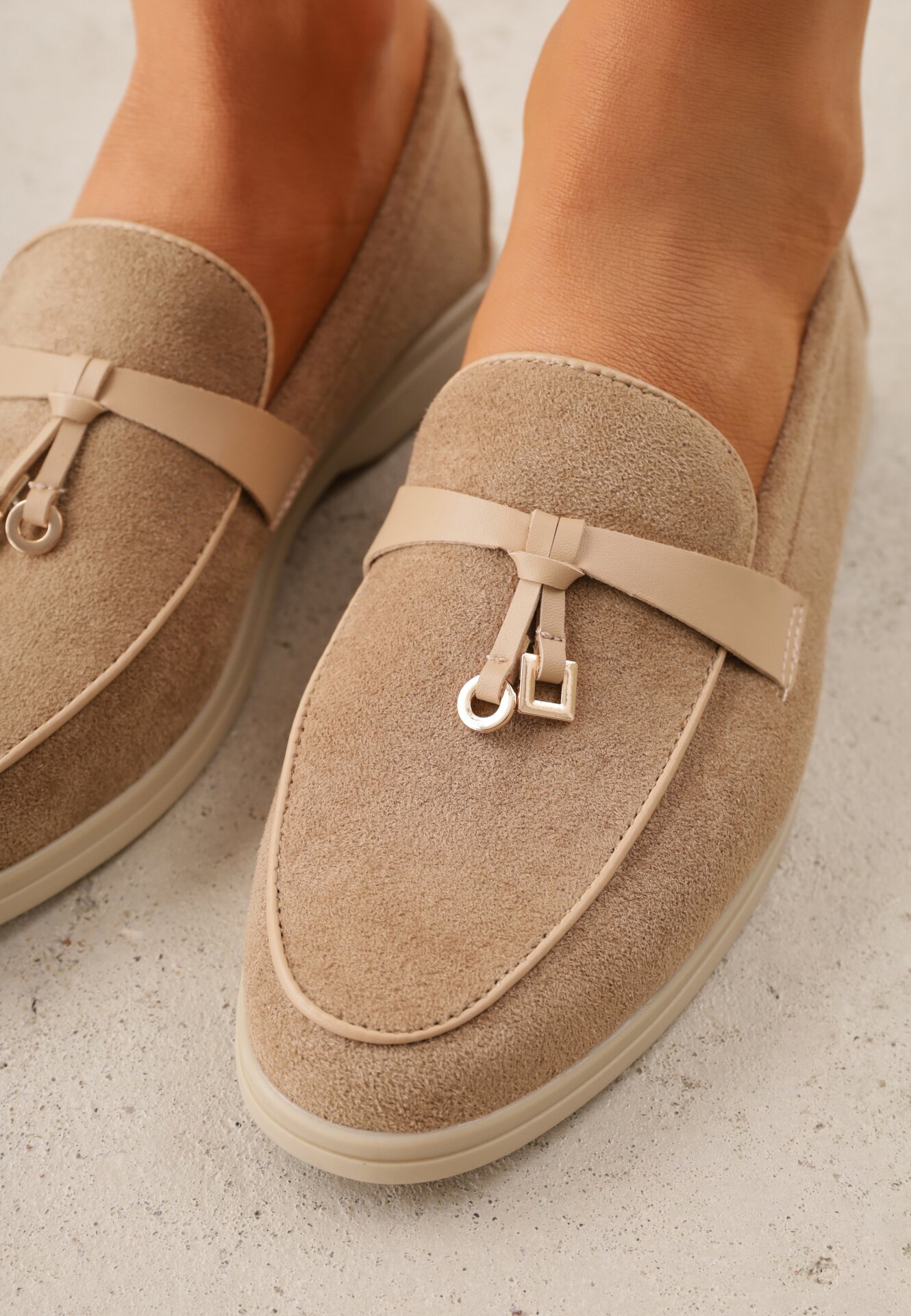 Mocasini Bej închis