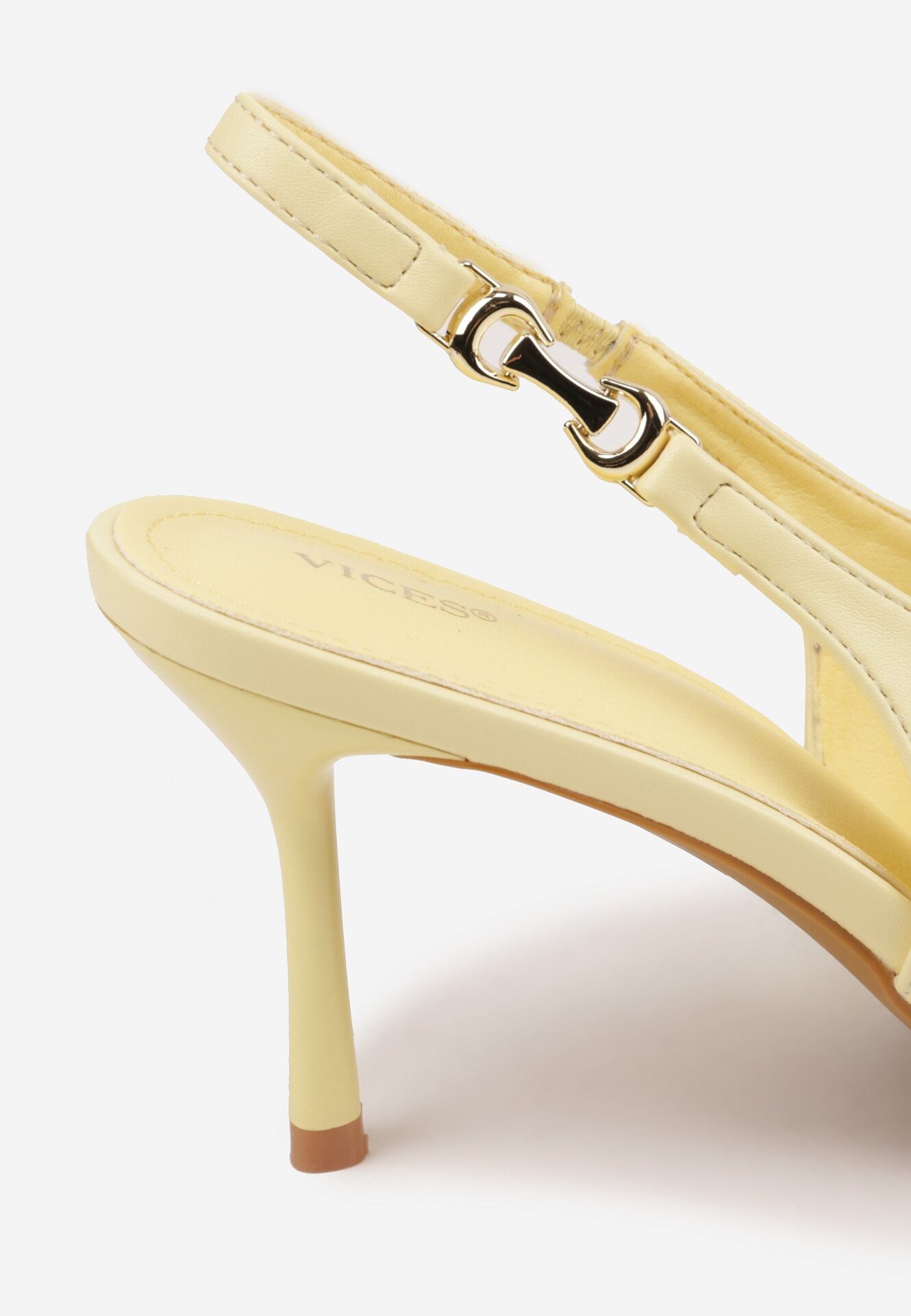 Żółte Szpilki VICES z Odkrytą Piętą i Wycięciem w Kształcie Litery V Natinawe