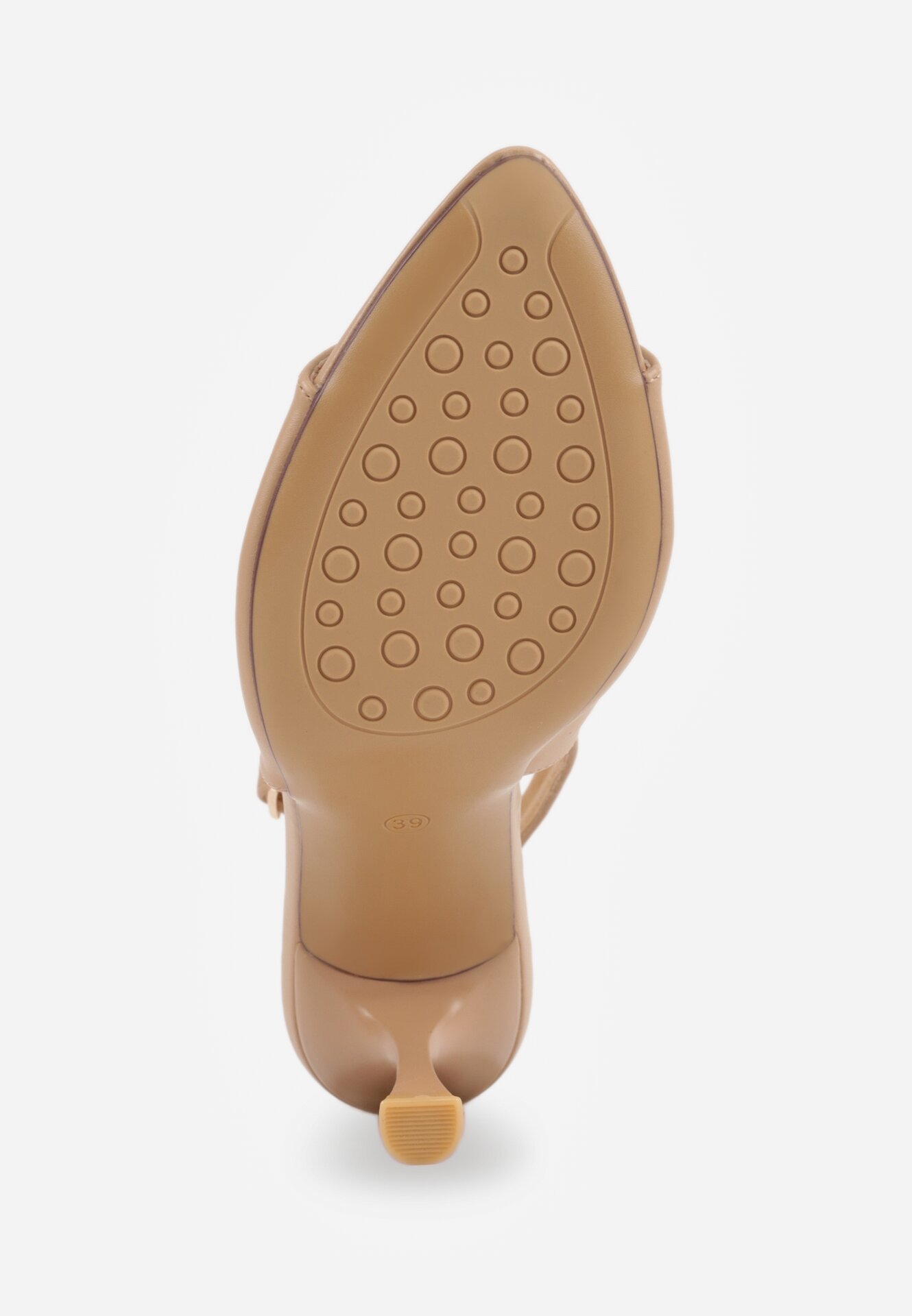 Ciemnobeżowe Sandały VICES na Szpilce z Odkrytym Noskiem i Piętą Olopis