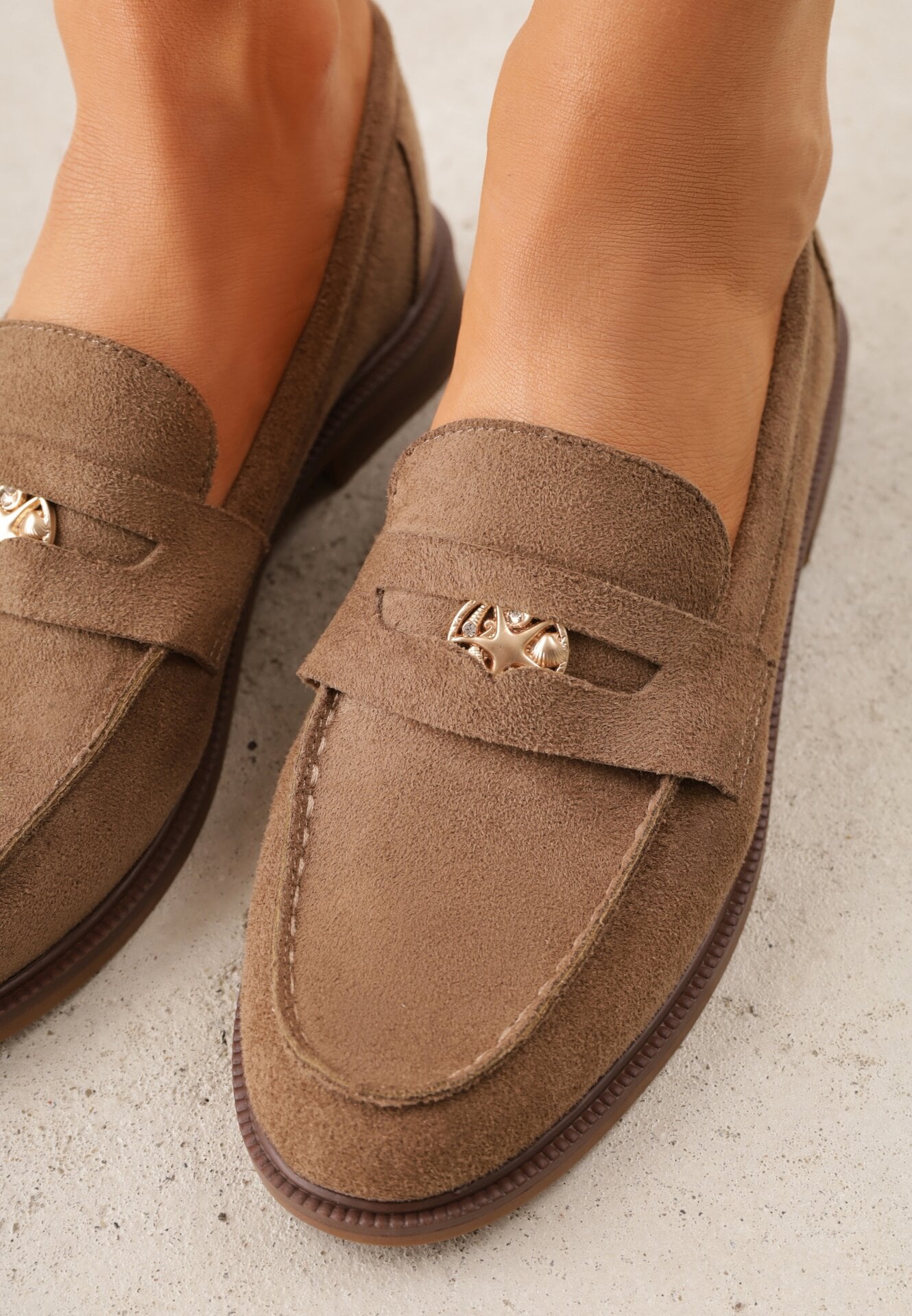 Mocasini Bej închis