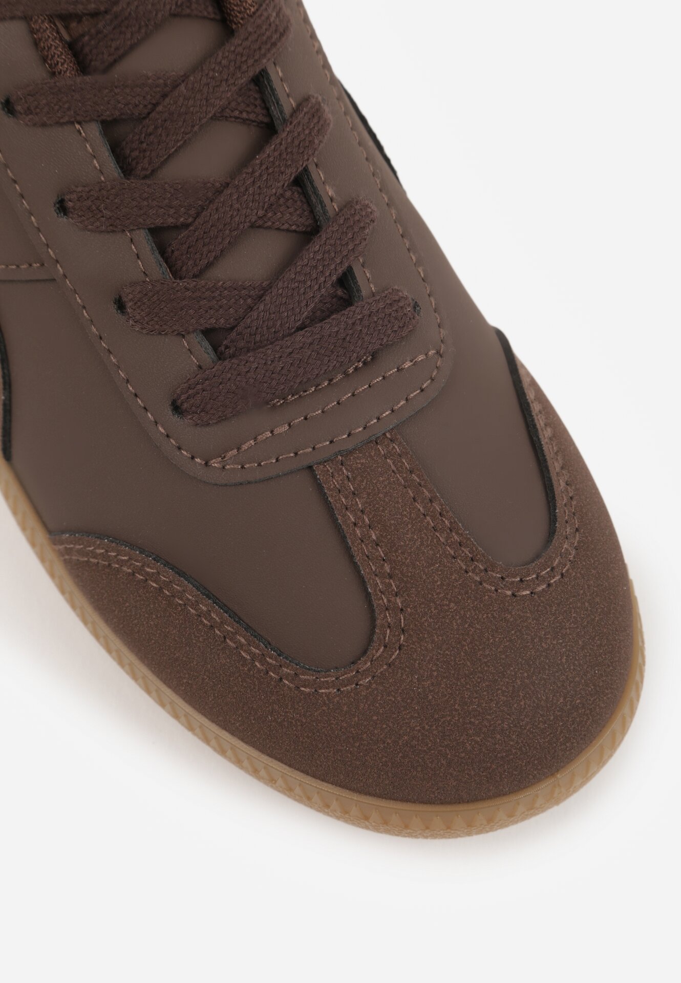 Brązowe Sneakersy VICES Typu Klasyczne Tenisówki z Łączonych Materiałów Azinina