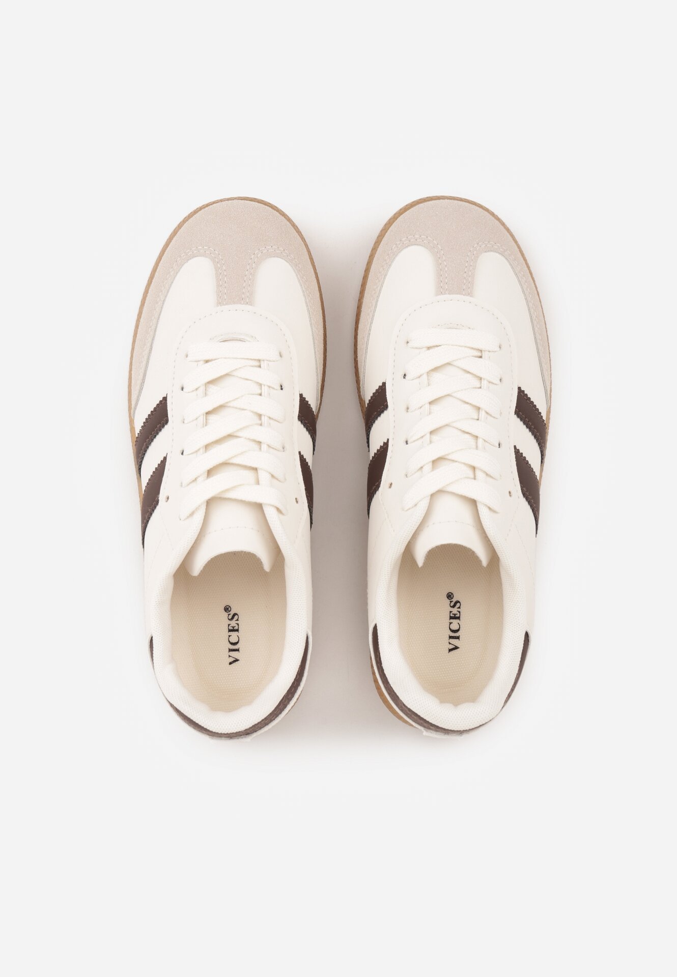 Beżowo-Brązowe Sneakersy VICES w Stylu Kultowych Tenisówek Azilina