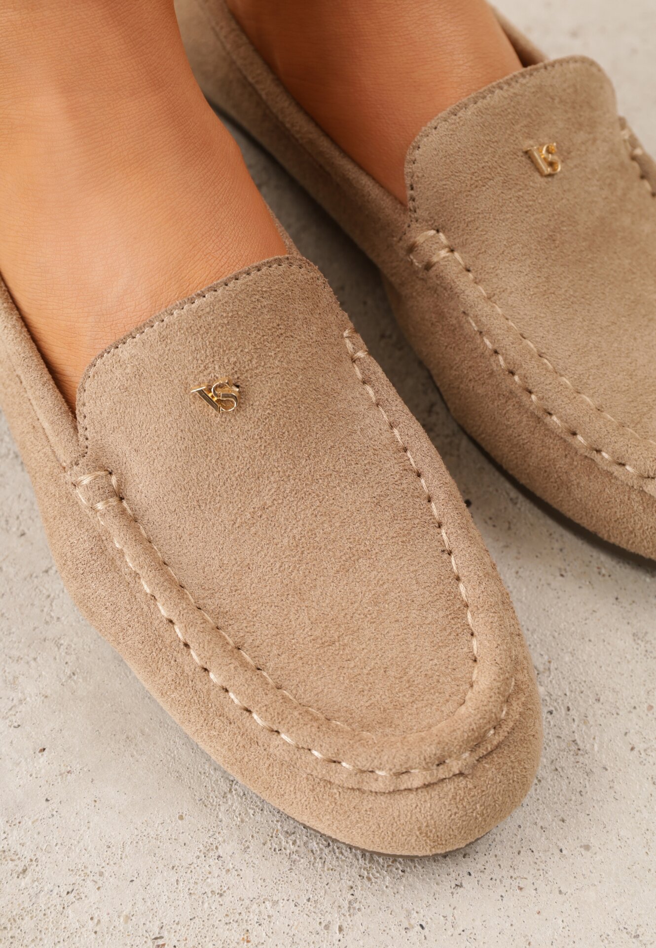 Mocasini Bej închis