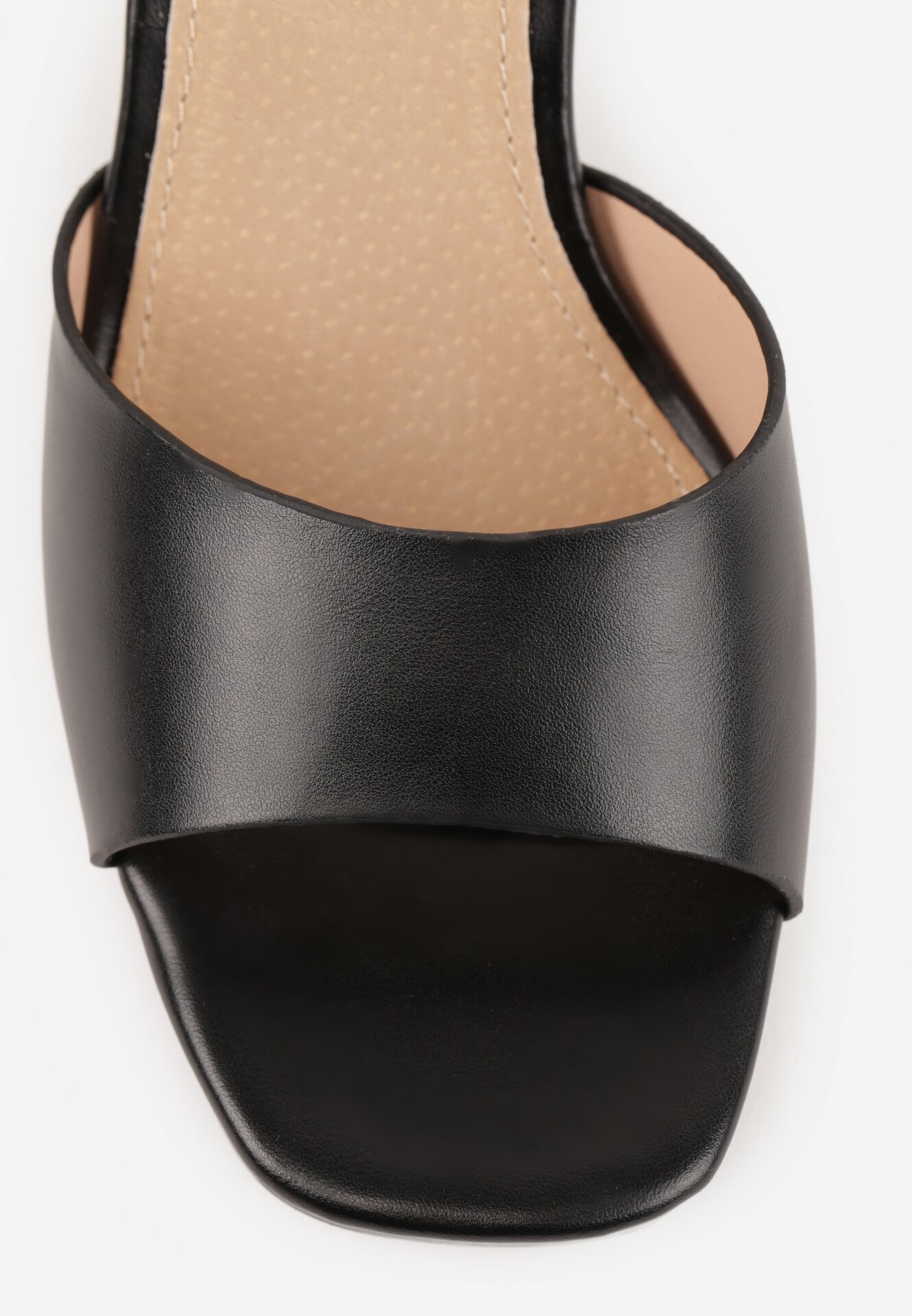 Czarne Sandały VICES na Słupku i Platformie z Wkładką ze Skóry Naturalnej Azimara