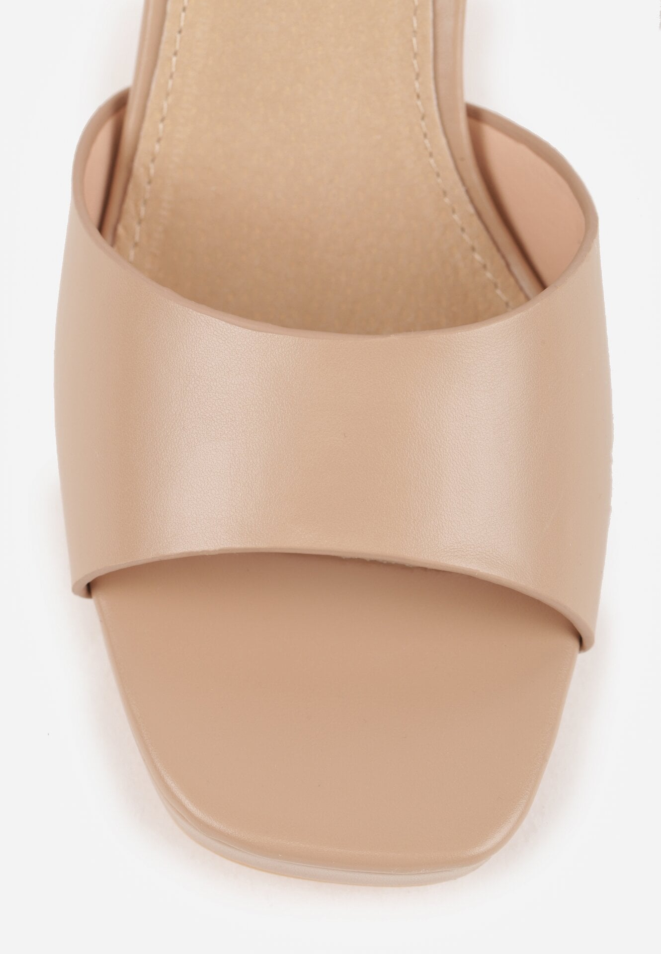 Ciemnobeżowe Sandały VICES na Słupku i Platformie z Wkładką ze Skóry Naturalnej Azimara