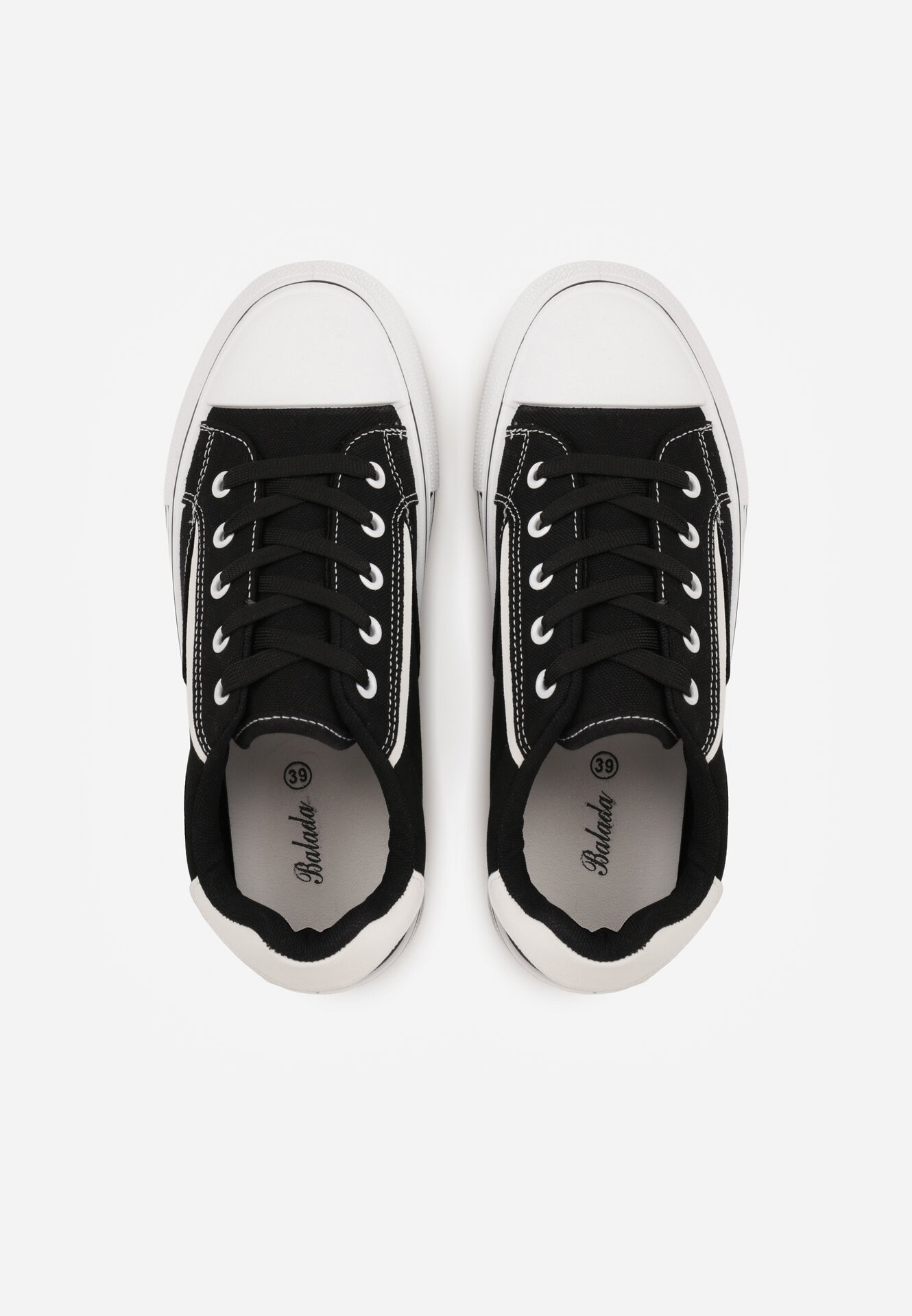 Czarne Klasyczne Trampki na Grubej Podeszwie Araenes