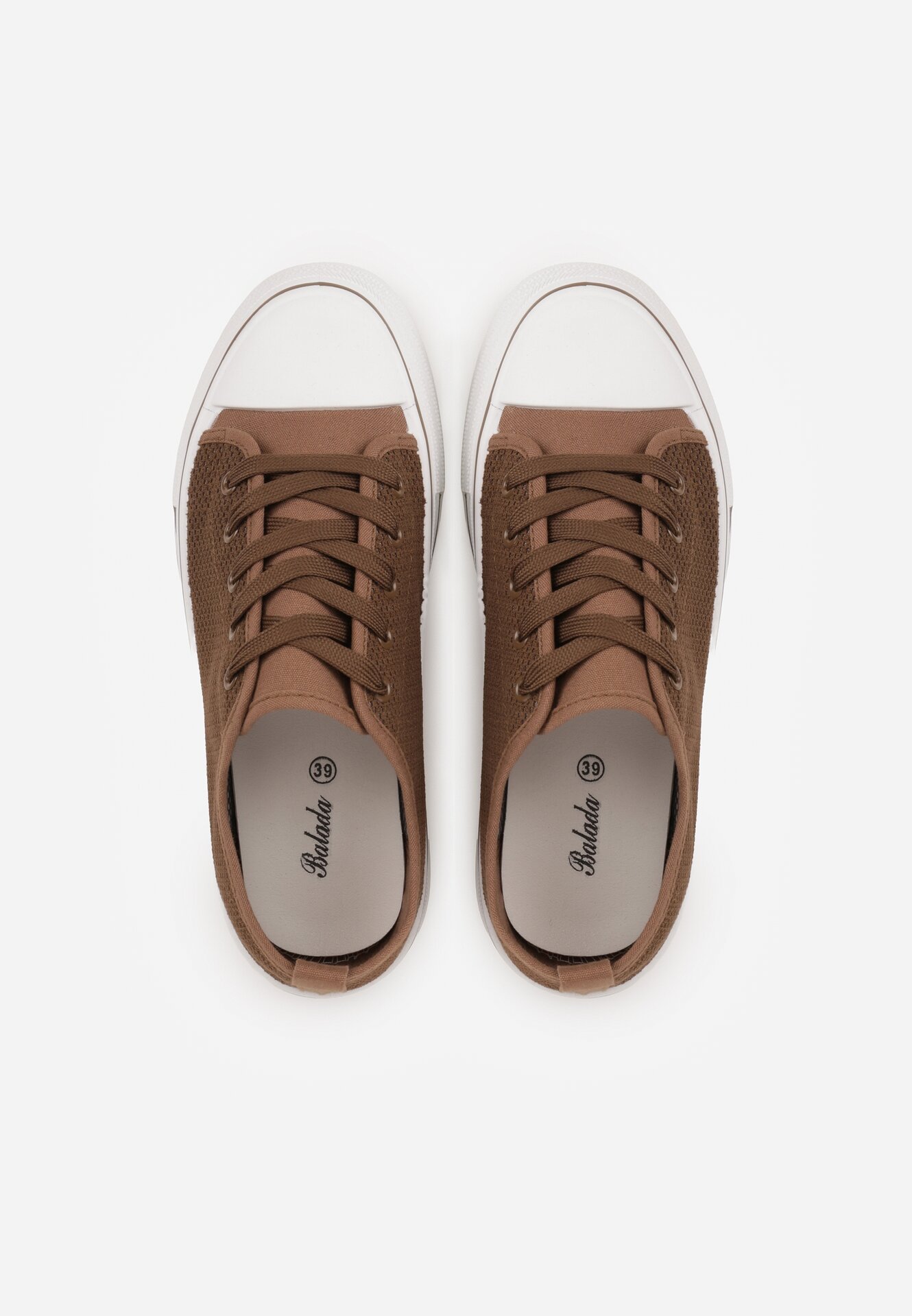 Brązowe Trampki na Grubej Podeszwie z Plecioną Cholewką Nalivera