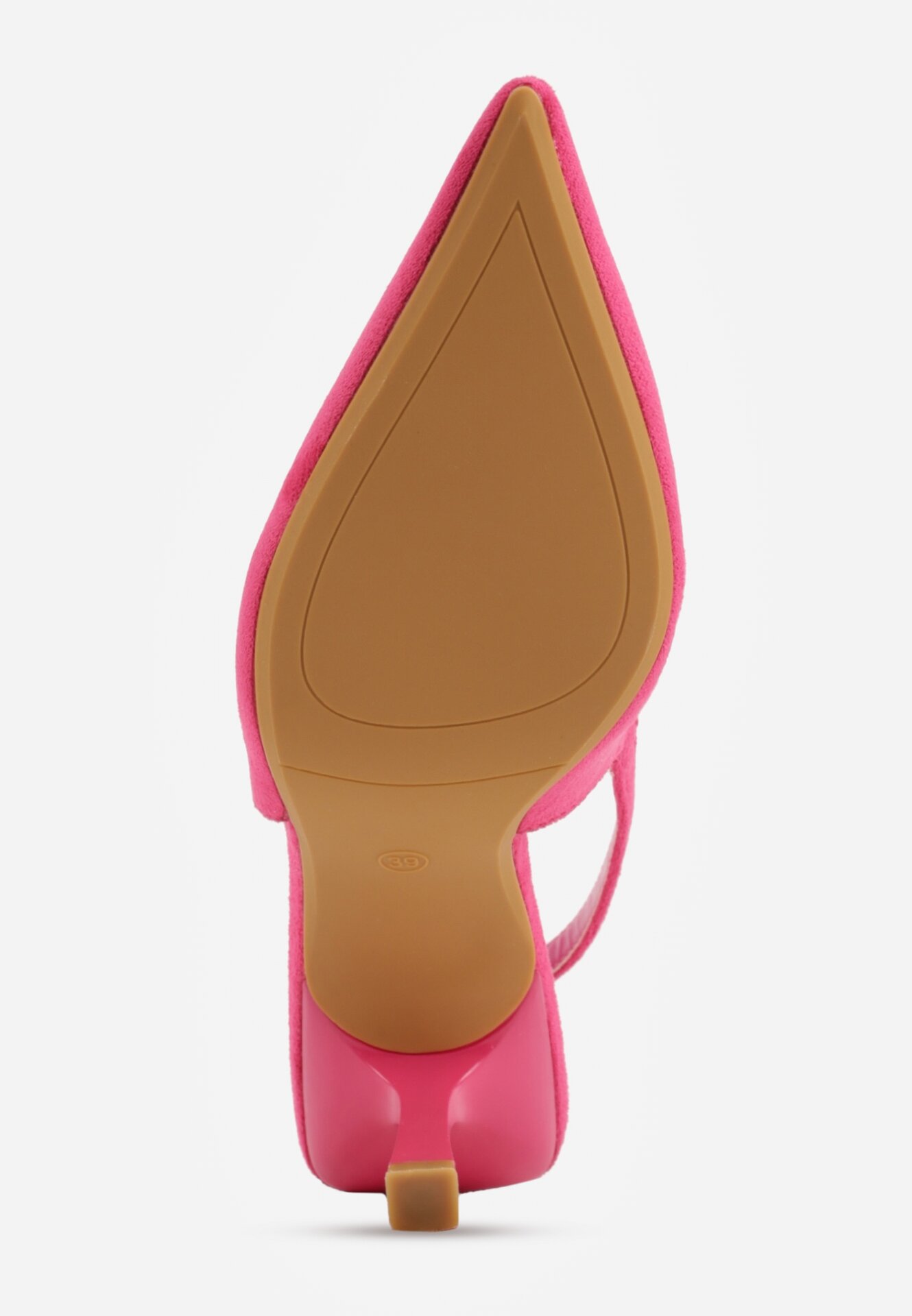 Fuksjowe Szpilki VICES z Imitacji Zamszu z Odkrytą Piętą i Podłużną Klamrą Natterea