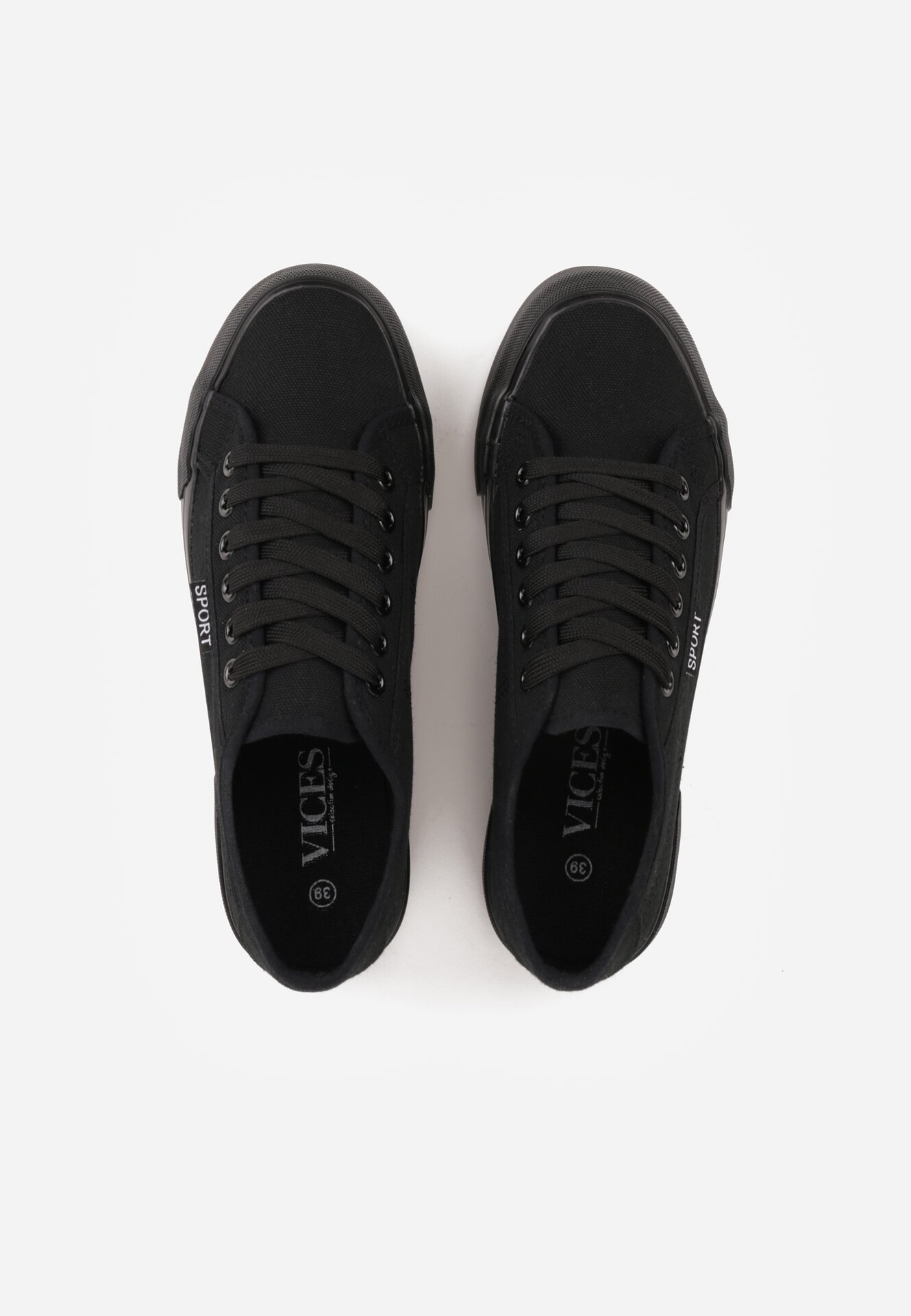 Czarne Trampki VICES Ozdobione Napisem Riovanne