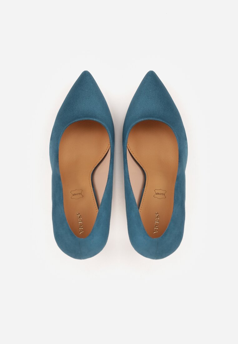 Ciemnozielone Klasyczne Szpilki Vices ze Skórzaną Wkładką Bellinna