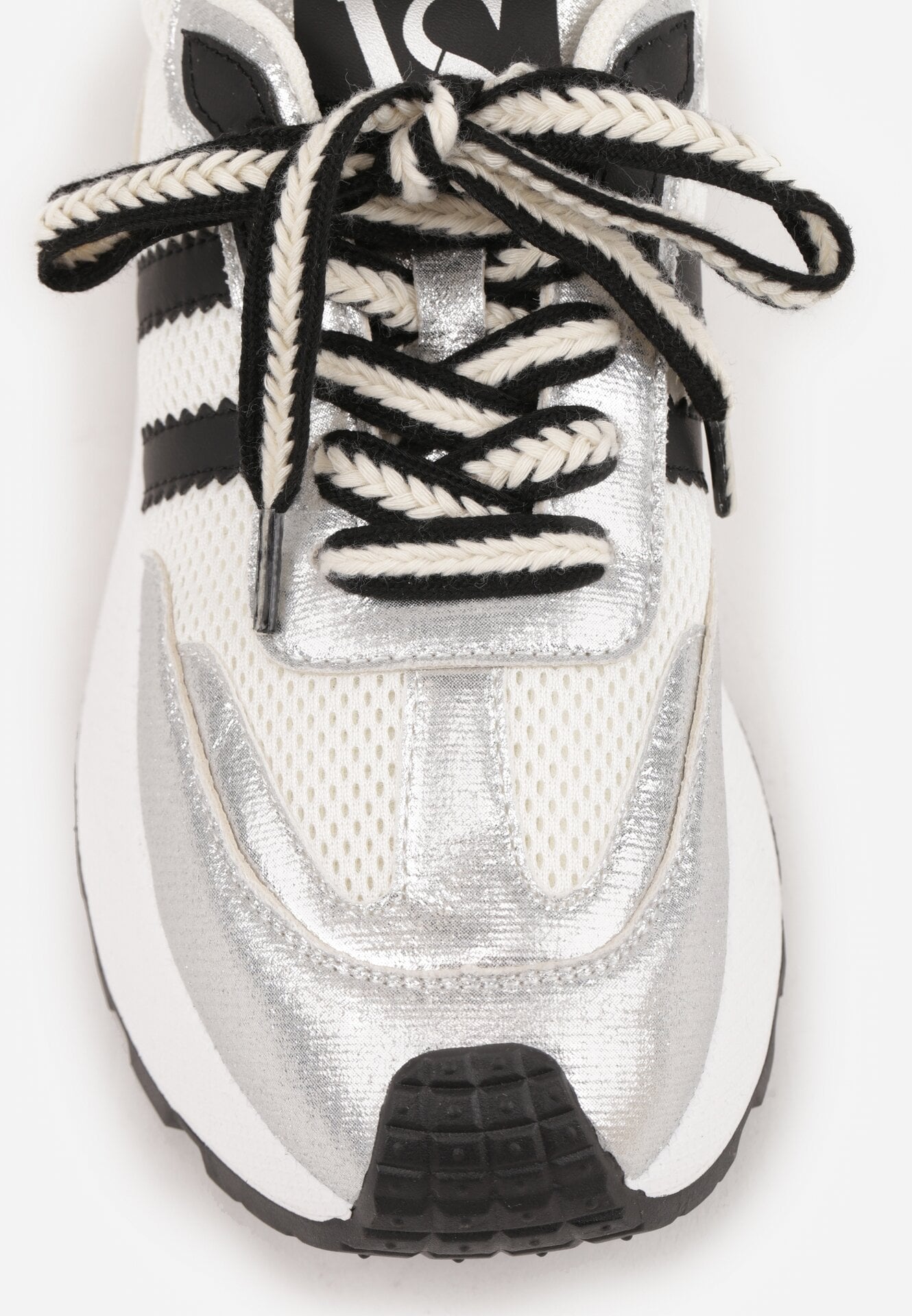 Srebrne Sneakersy VICES w Stylu Streetwearowym na Grubej Podeszwie Ilinatea