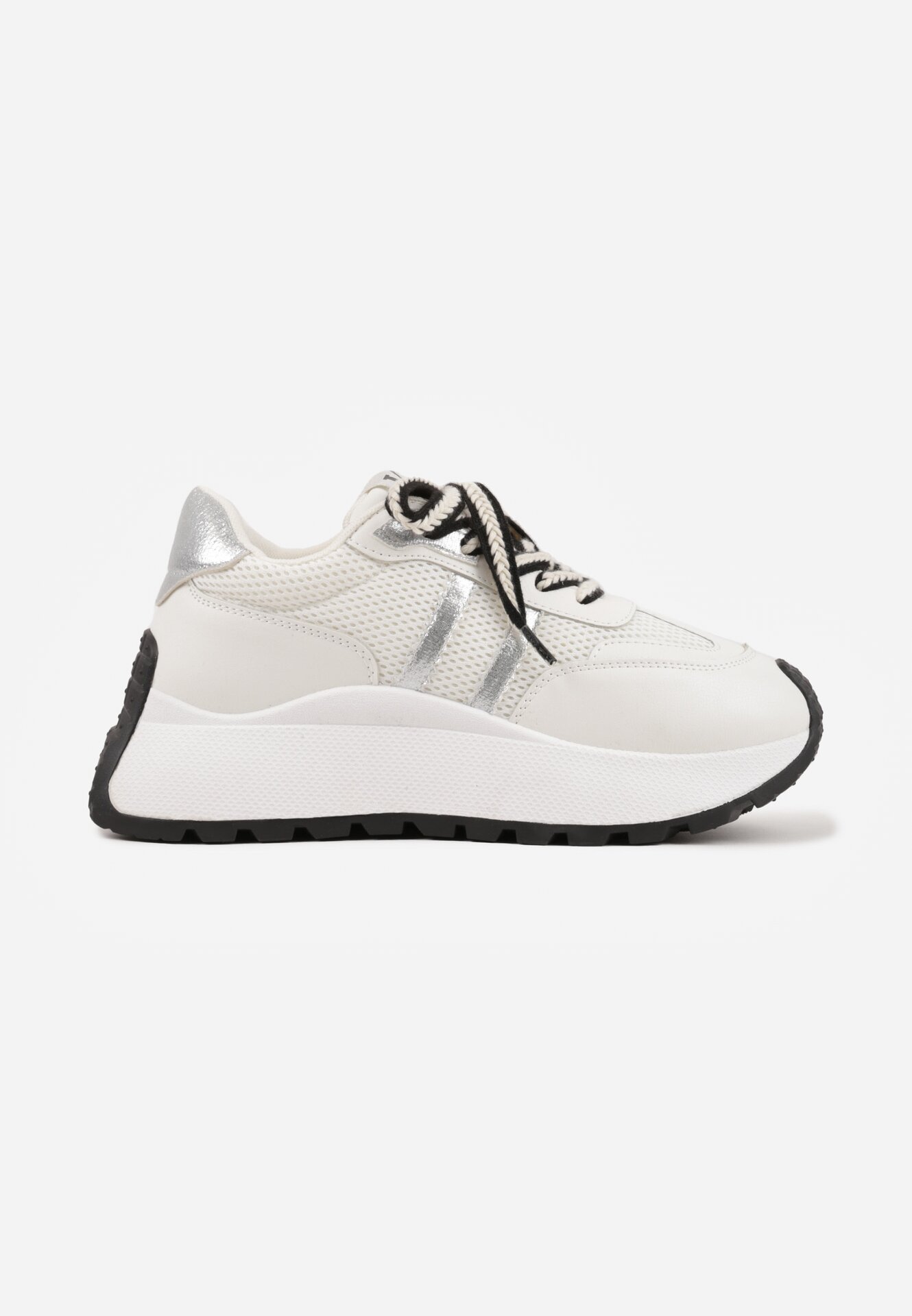 Białe Sneakersy VICES w Stylu Streetwearowym na Grubej Podeszwie Ilinatea