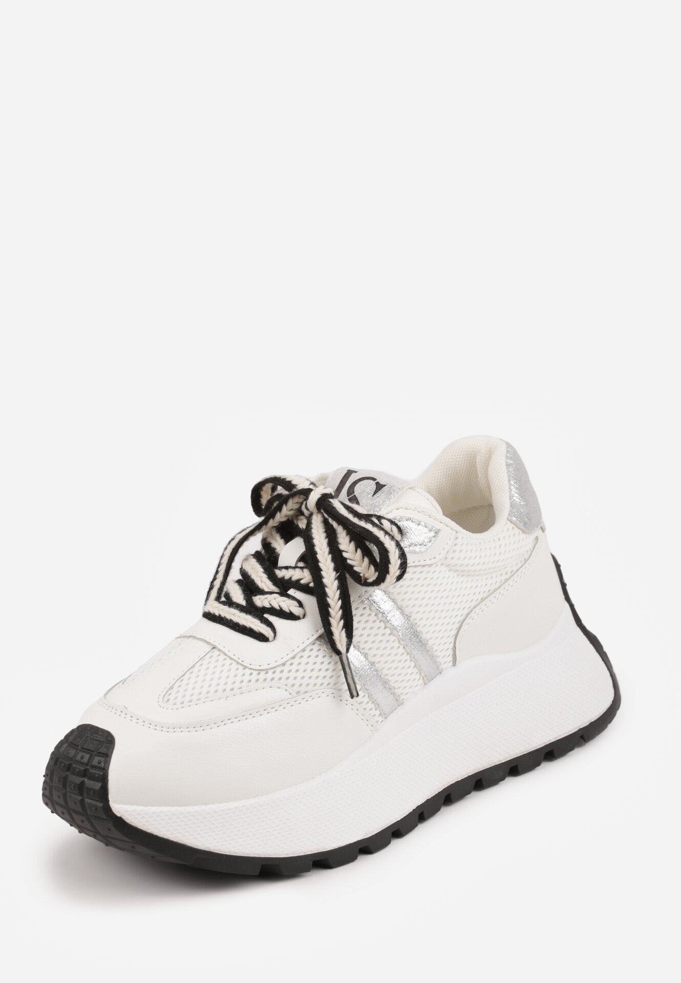 Białe Sneakersy VICES w Stylu Streetwearowym na Grubej Podeszwie Ilinatea