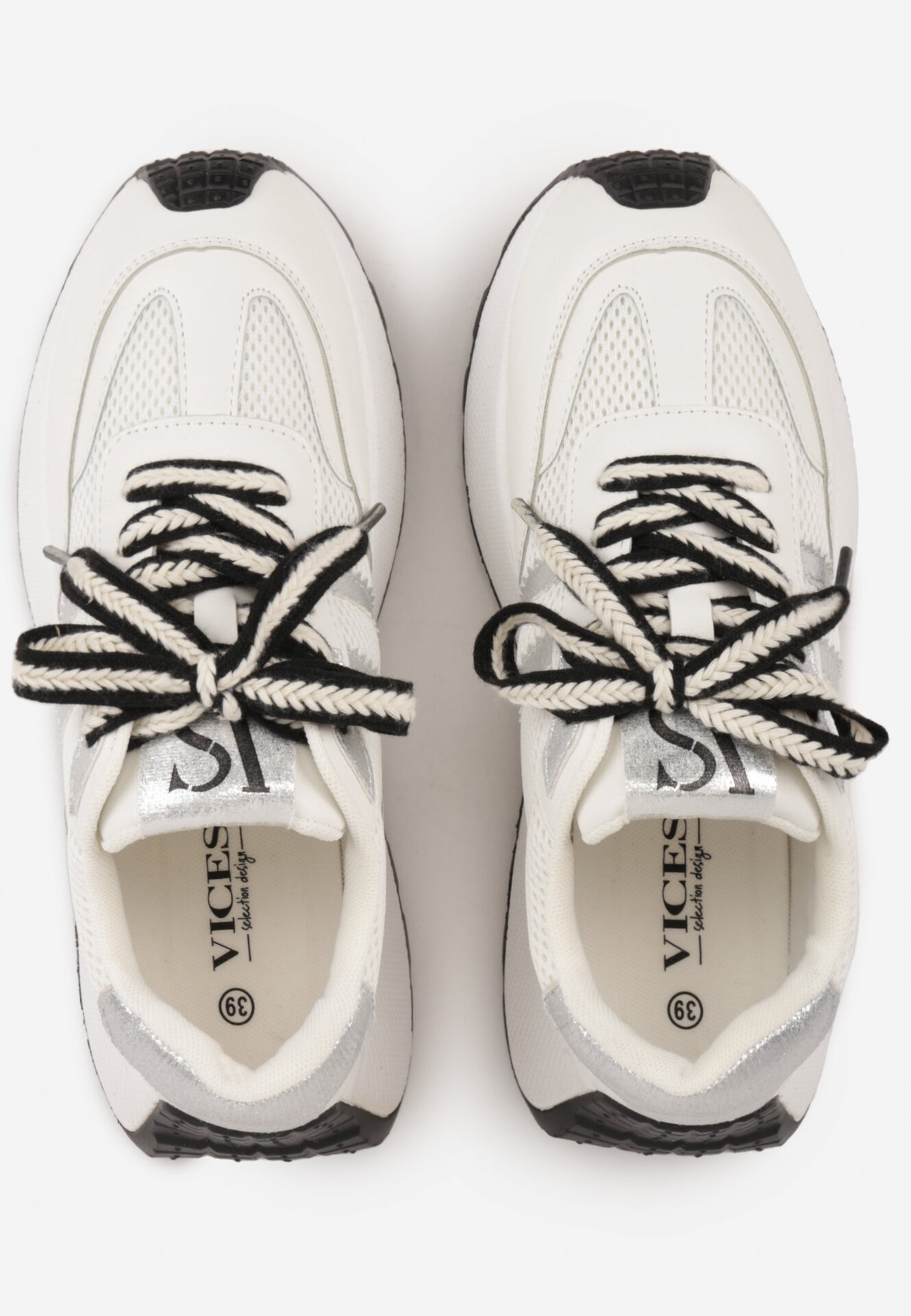 Białe Sneakersy VICES w Stylu Streetwearowym na Grubej Podeszwie Ilinatea