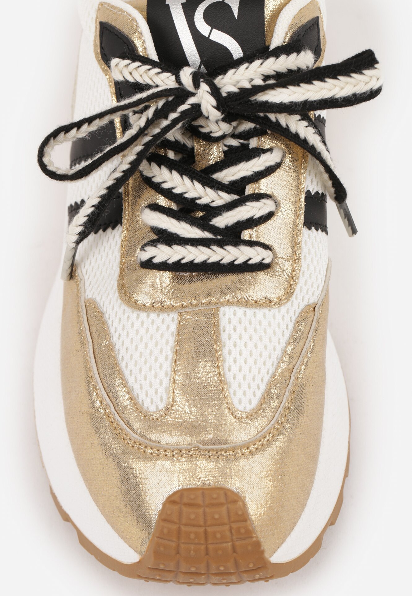 Złote Sneakersy VICES w Stylu Streetwearowym na Grubej Podeszwie Ilinatea