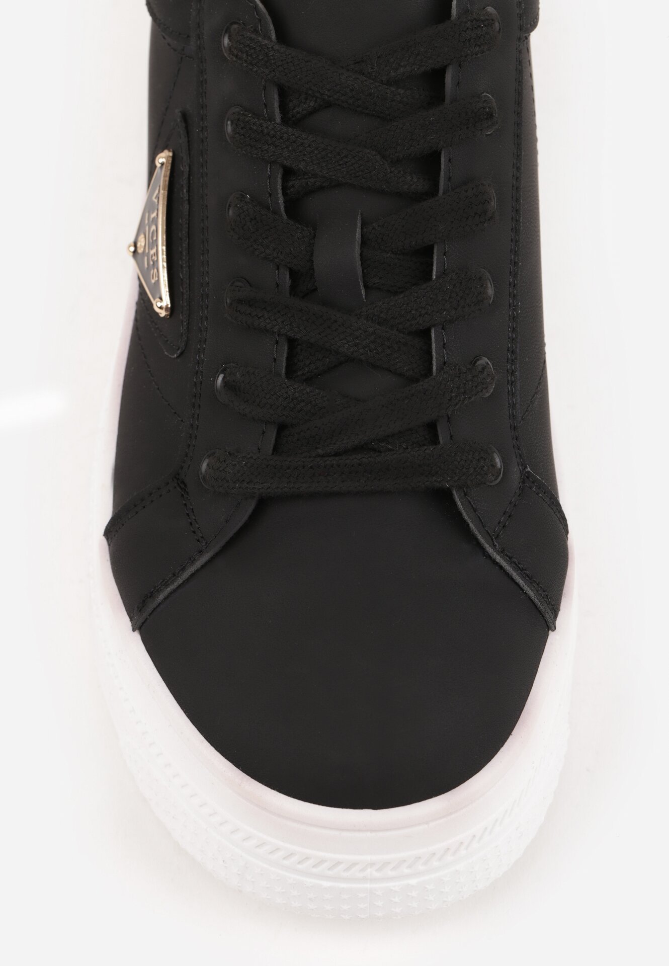 Czarne Sneakersy VICES na Grubej Podeszwie z Bieżnikiem Zdobionej Gwiazdką Natevia