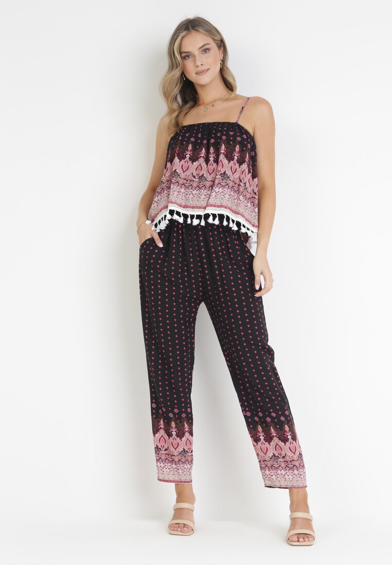 Salopetă Neagră cu roz