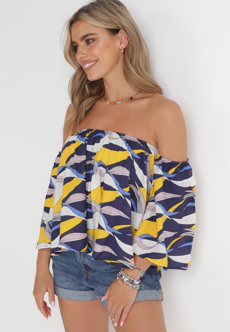 Bluză Bleumarin cu galben