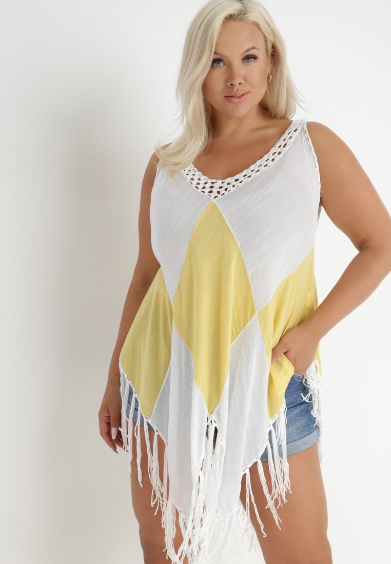 Tunică Albă cu galben