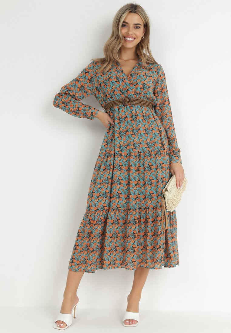 Rochie Verde Cu curea Khazin