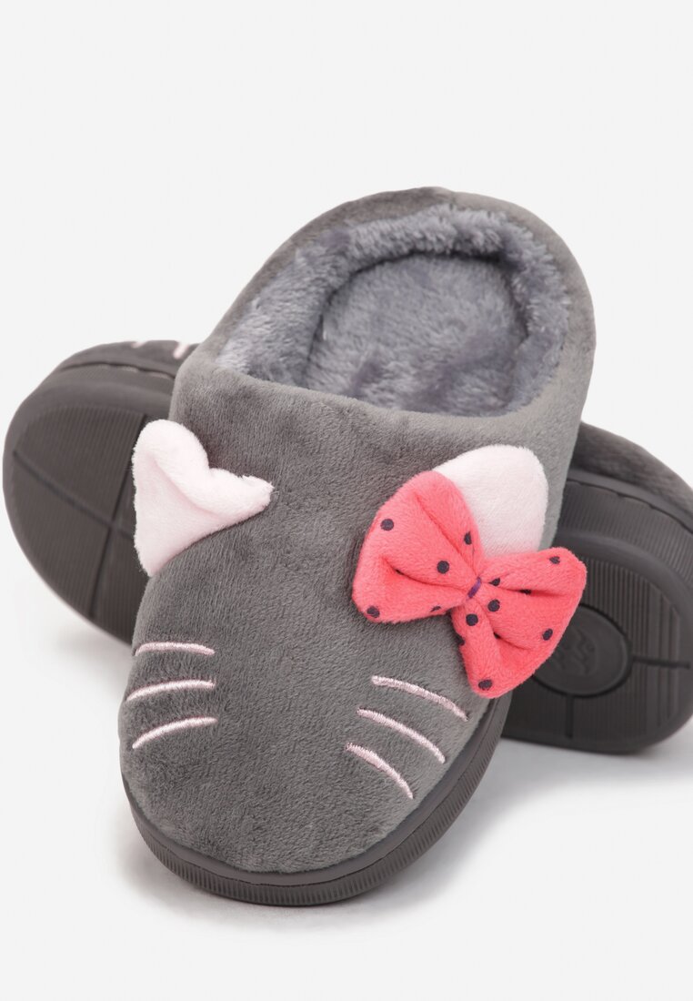 Papuci de casă Gri cu roz