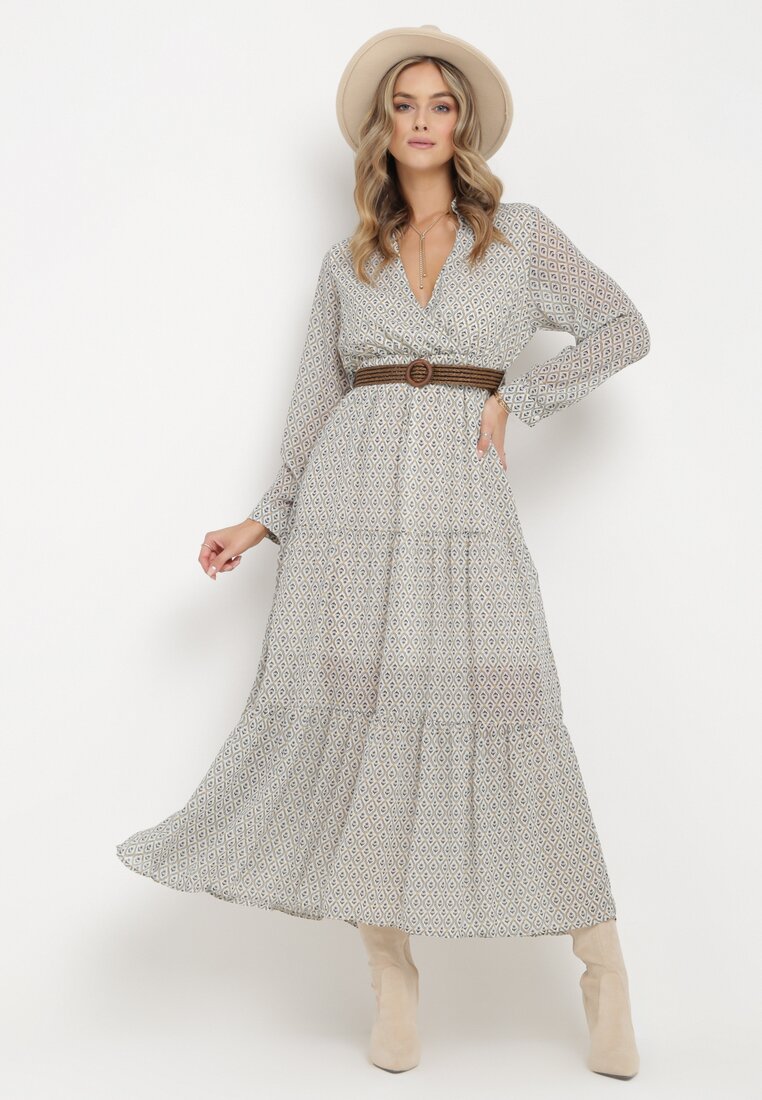 Rochie Albă Cu Curea Demusa