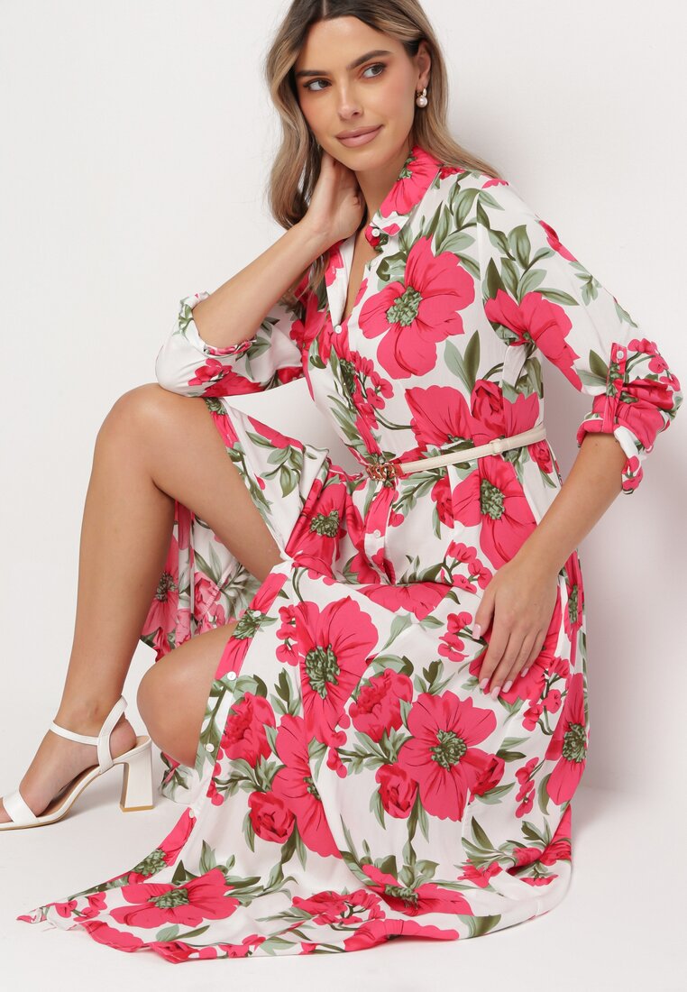 Rochie Alb-Roz Eupheina