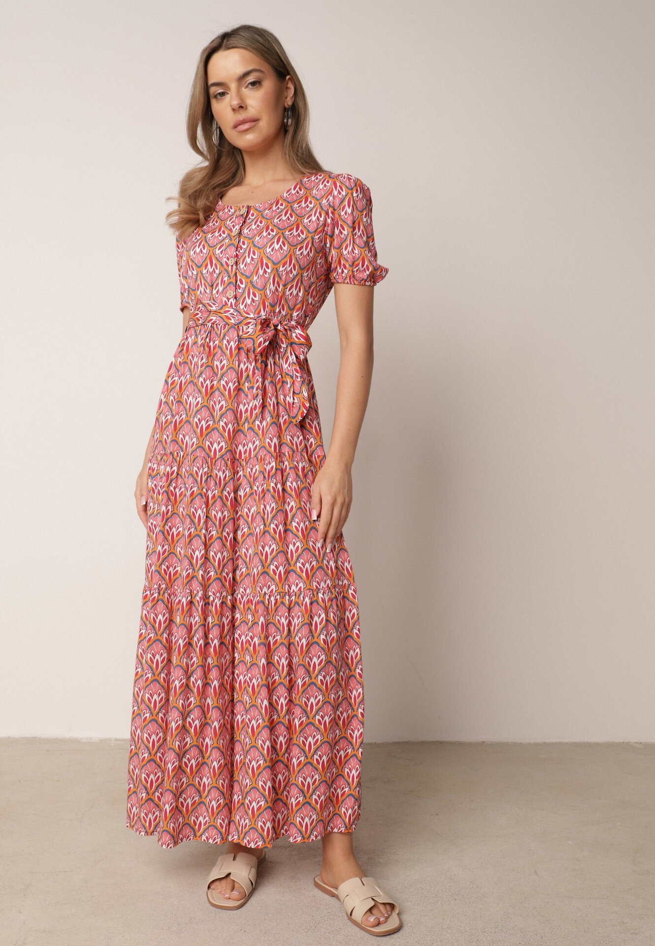 Rochie Roz-Portocalie Melenope