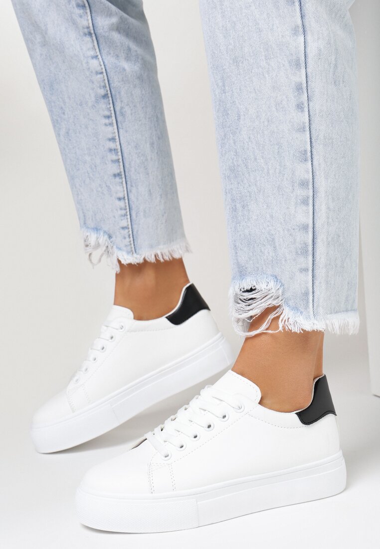 Sneakers Alb cu Negru