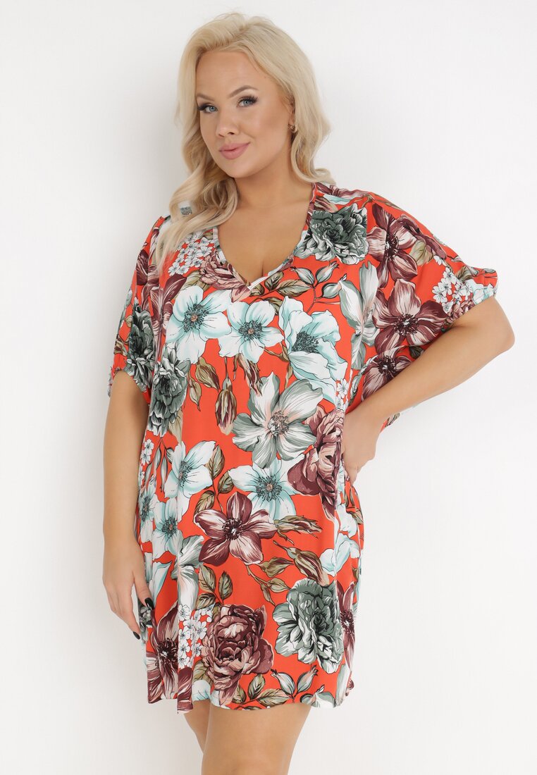 Rochie Portocalie din Vâscoză Irima