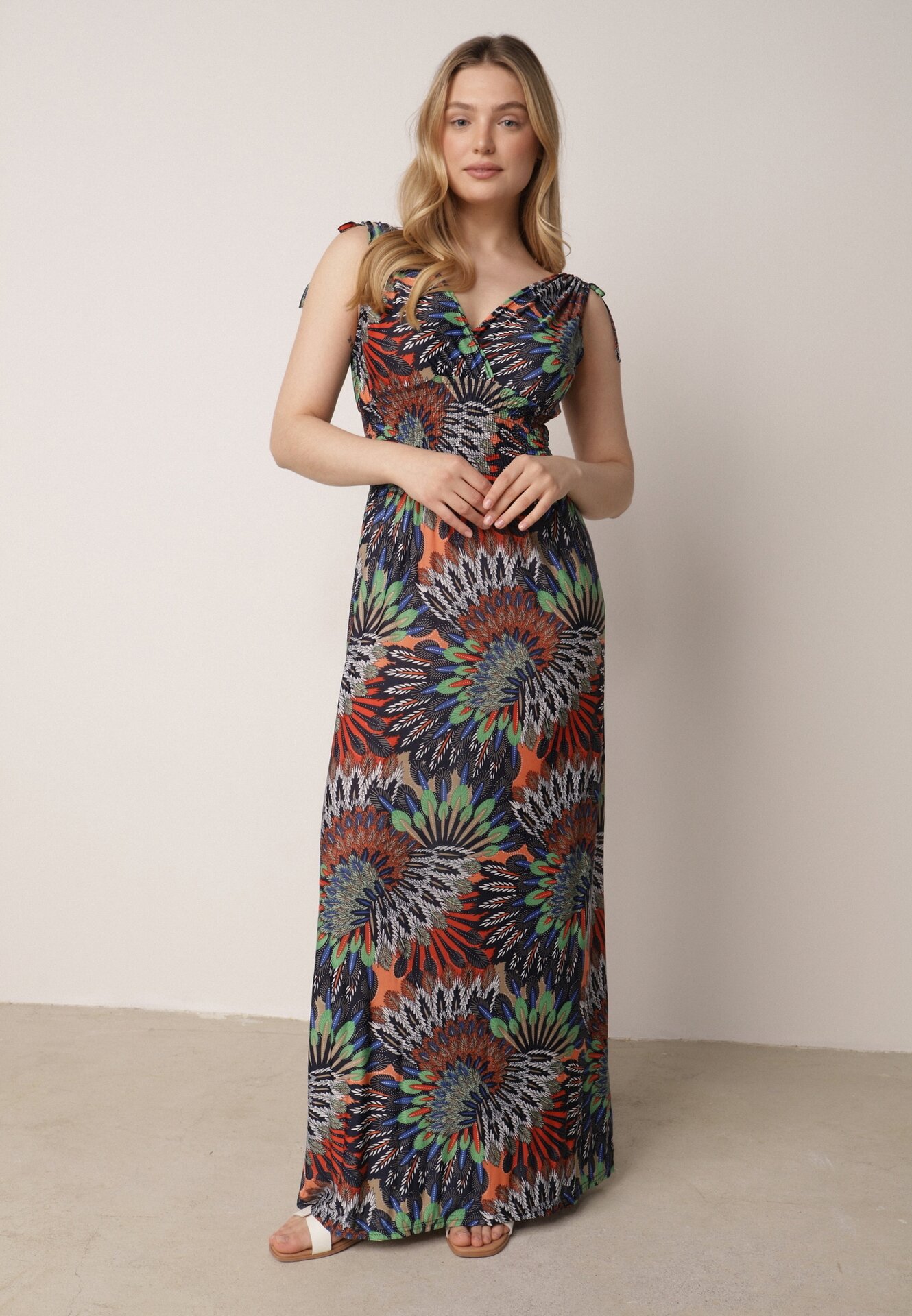 Rochie Bleu marin-Portocalie Euphiche