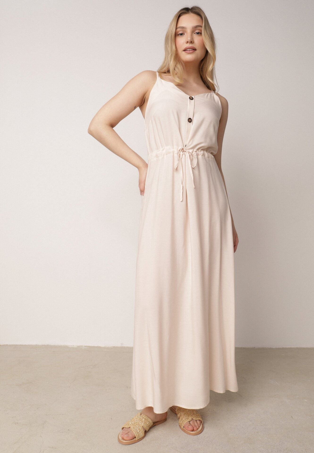 Rochie Bej din Vascoză Xelpiroe