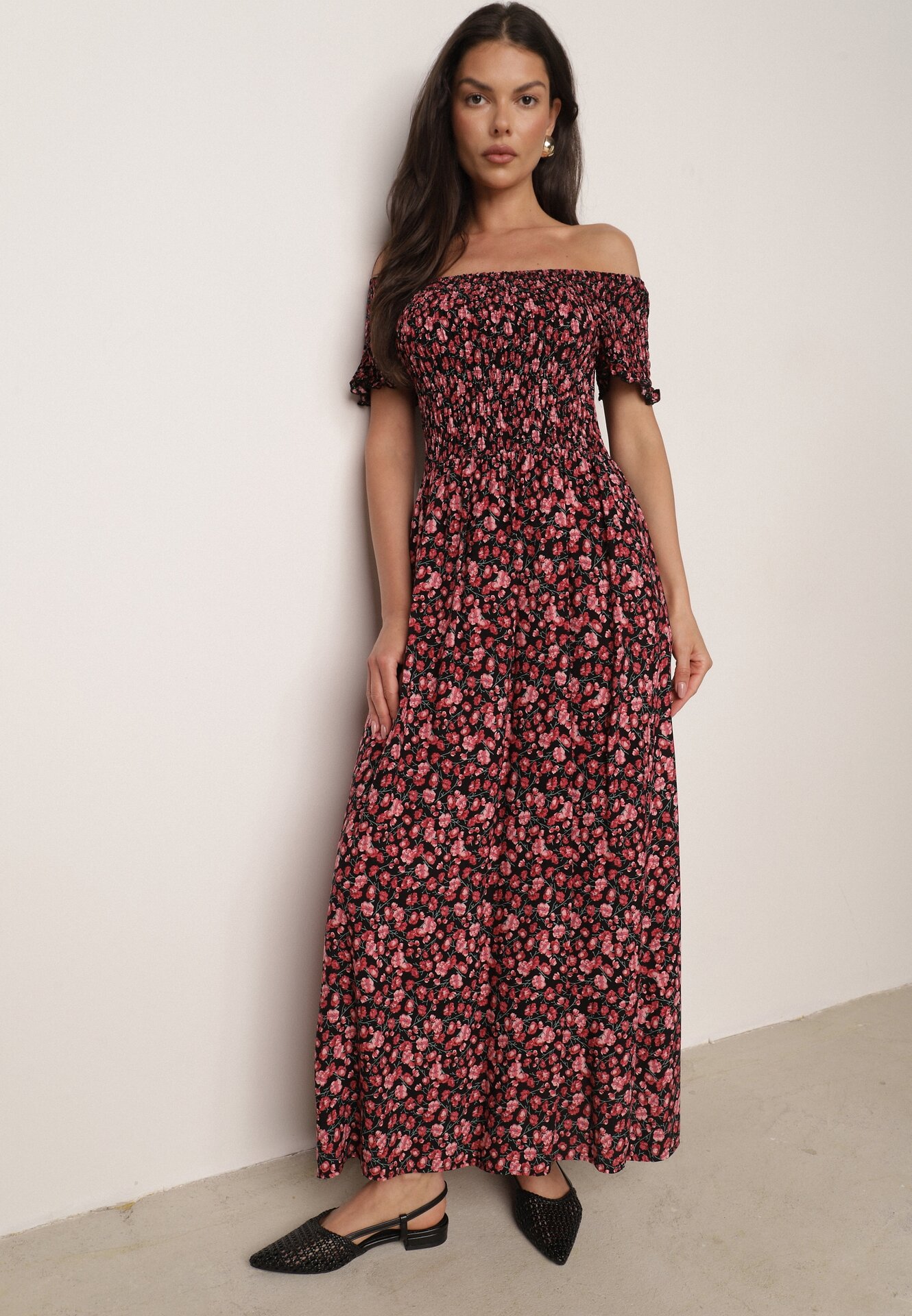 Rochie Roșu-Negru din Viscoză Cheri