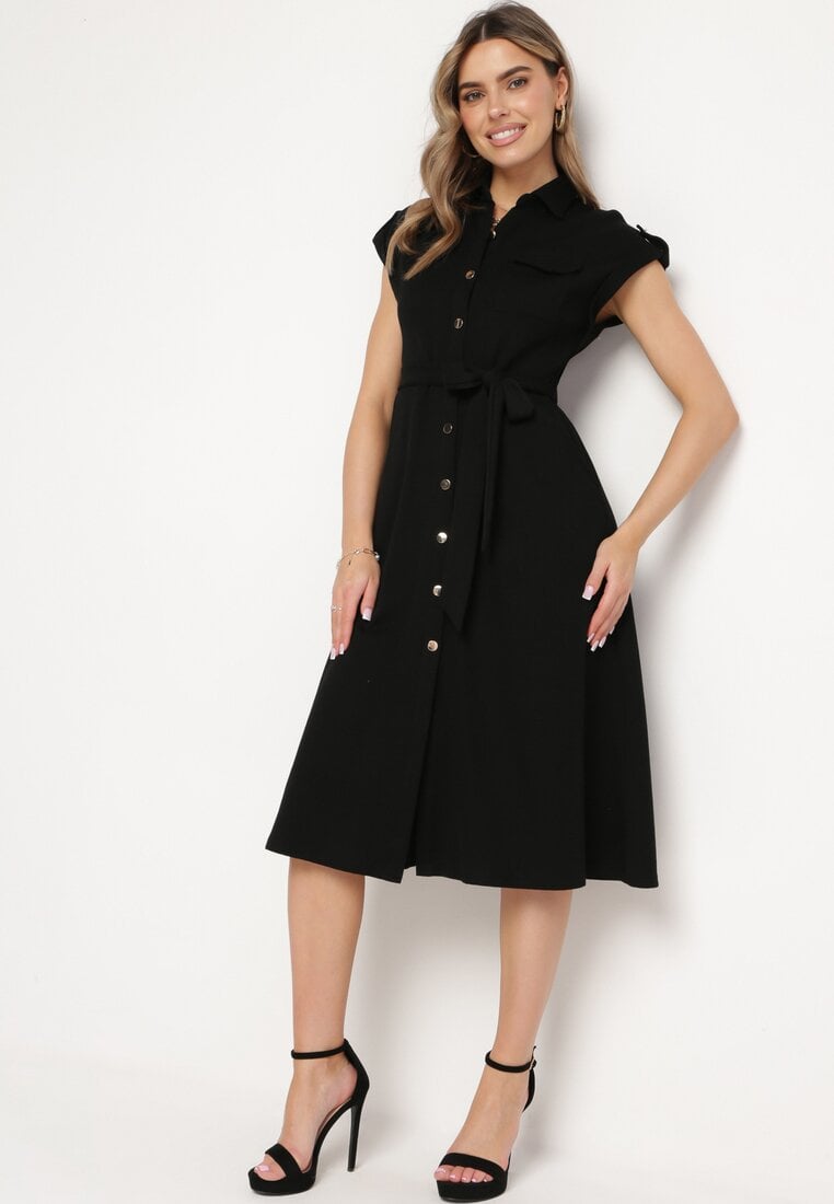 Rochie Neagră tip cămașă Phinitrite