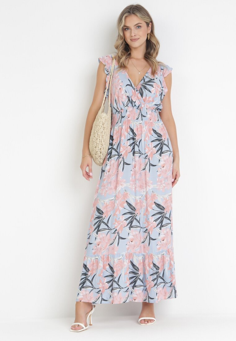 Rochie Albastru Deschis din Viscoză Yenek