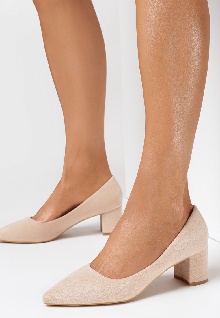 Pantofi cu toc Bej