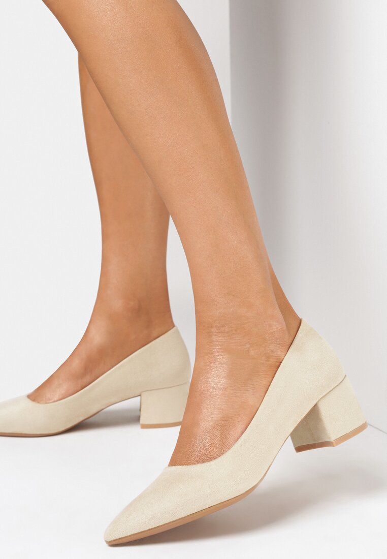 Pantofi cu toc Bej