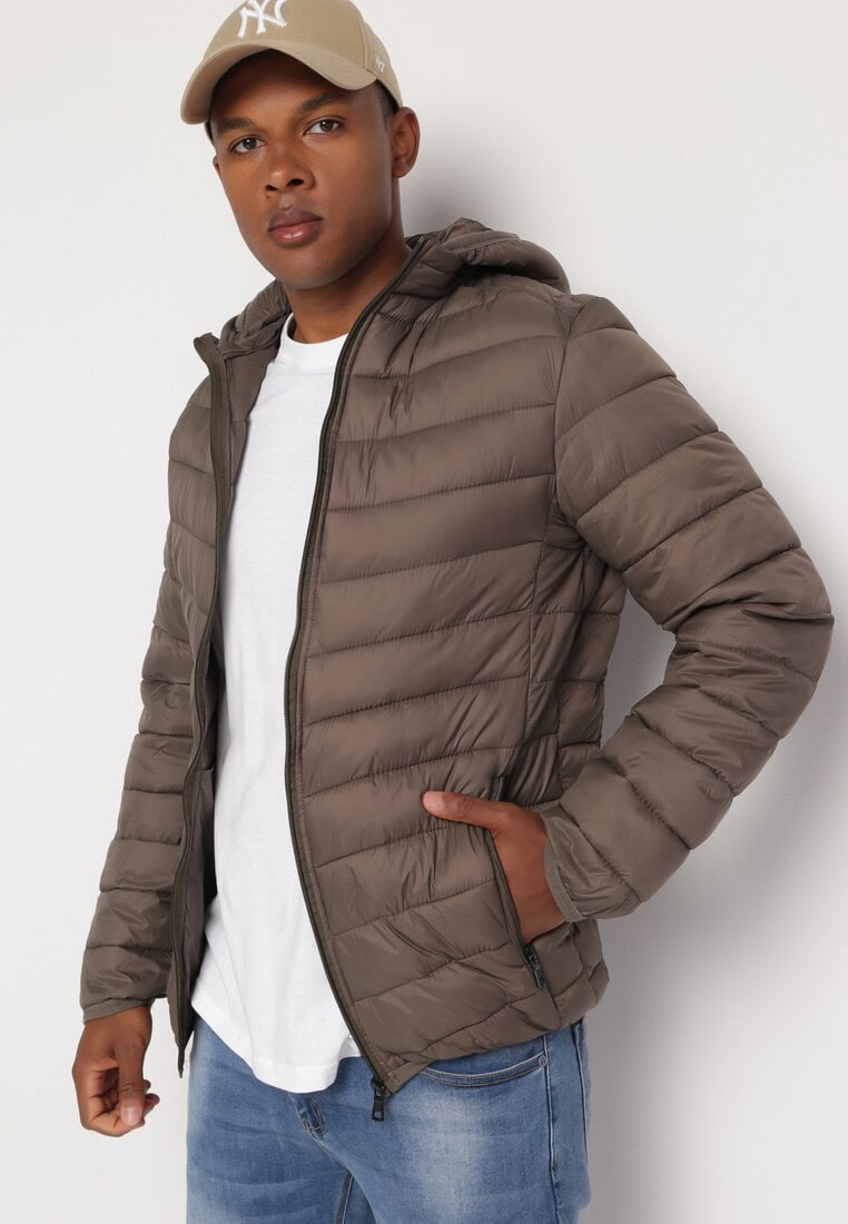 Geacă Verde închis Matlasată cu Glugă Minae