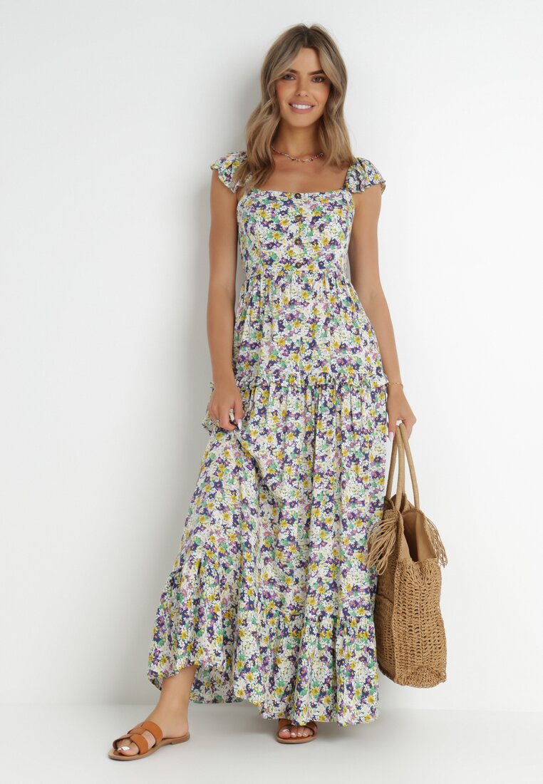 Rochie Alb-Violetă Maibe