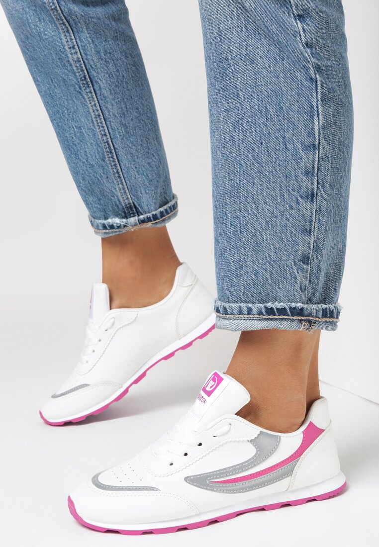 Pantofi sport Alb cu roz