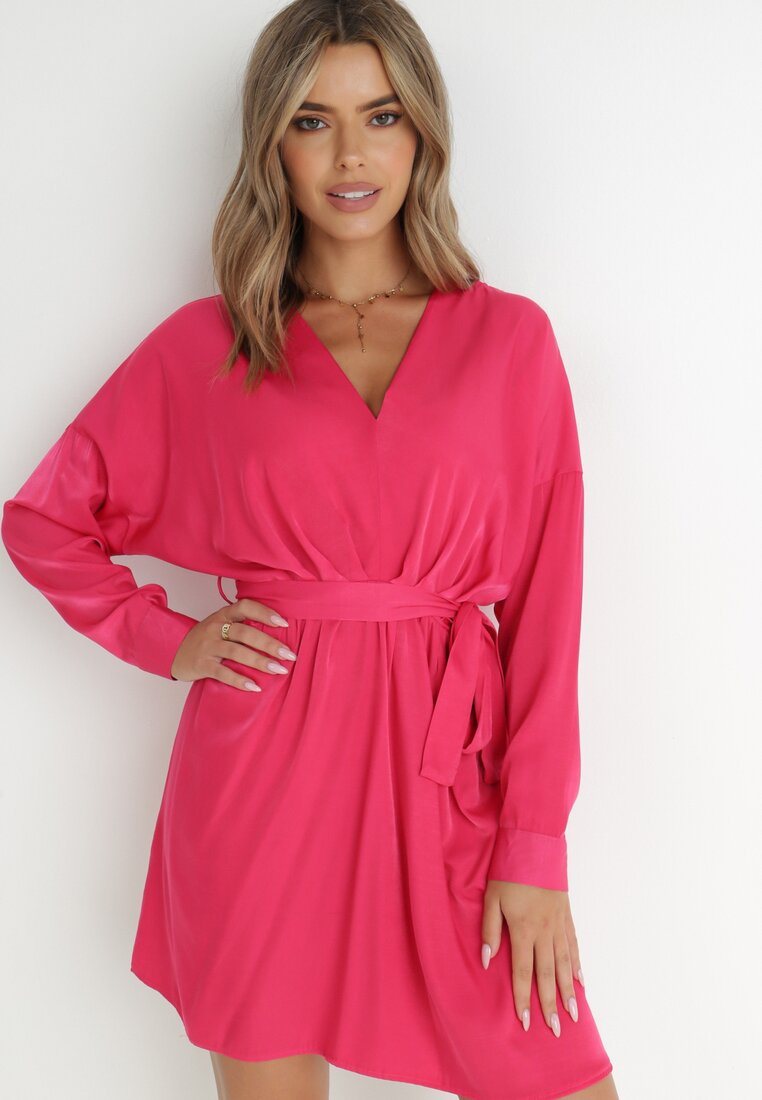 Rochie Fucsia cu curea Marzala