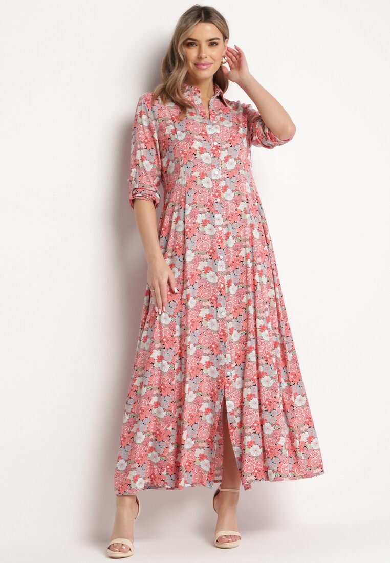 Rochie-cămașă Roz-Roșie Fabillus