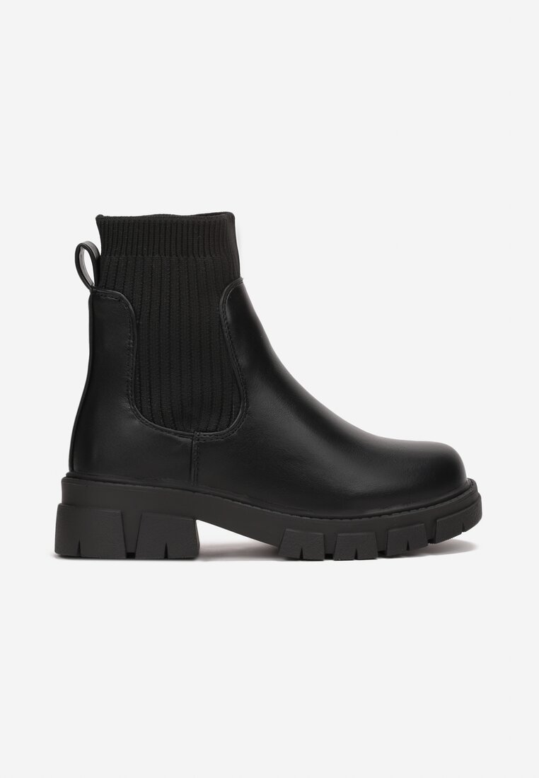 Botine Negre cu Carâmb Elastic Minoo