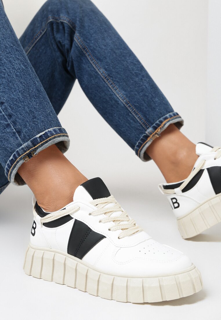 Sneakers Alb cu negru