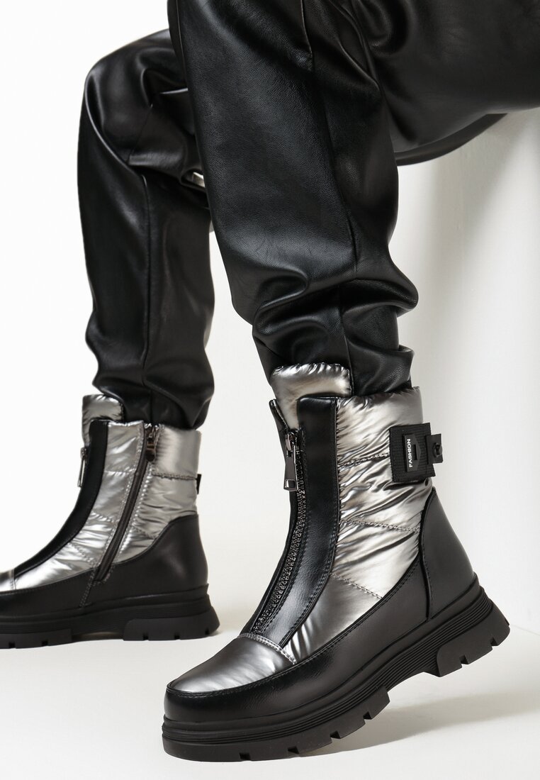 Botine Negru cu argintiu