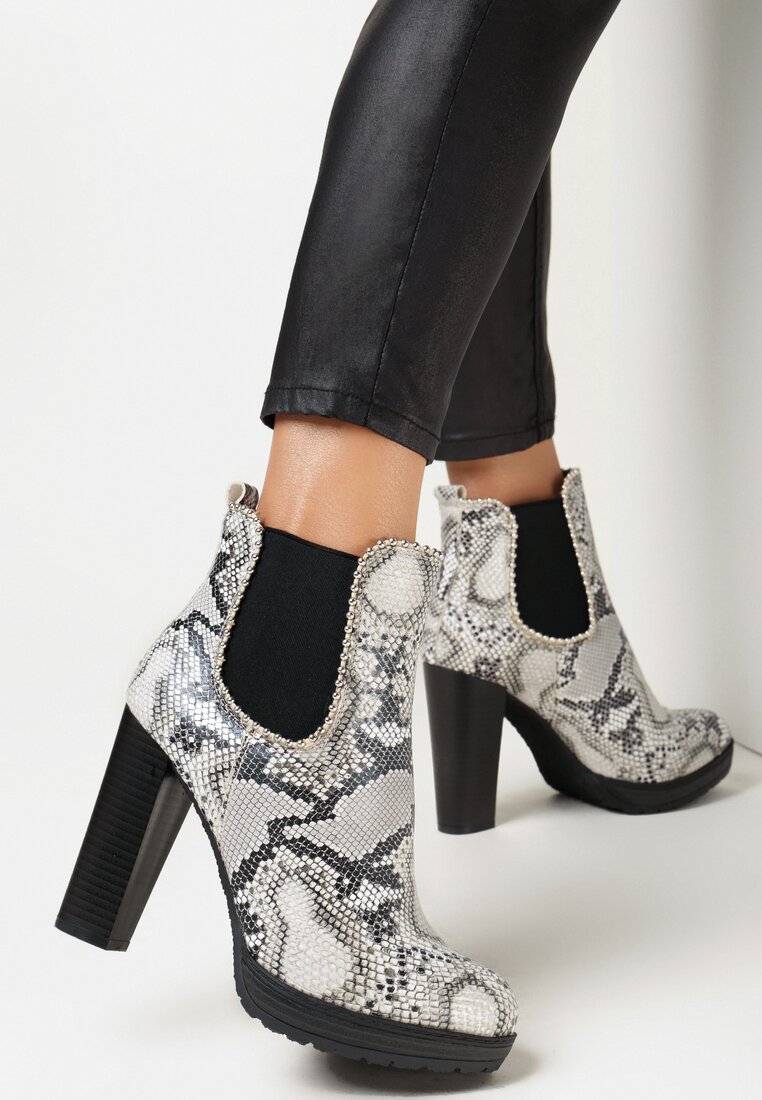 Botine Print piele de șarpe