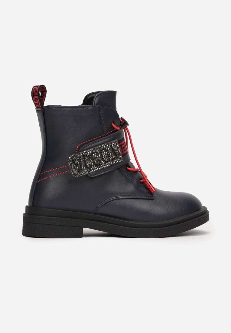 Botine bleumarin cu velcro Diomeope