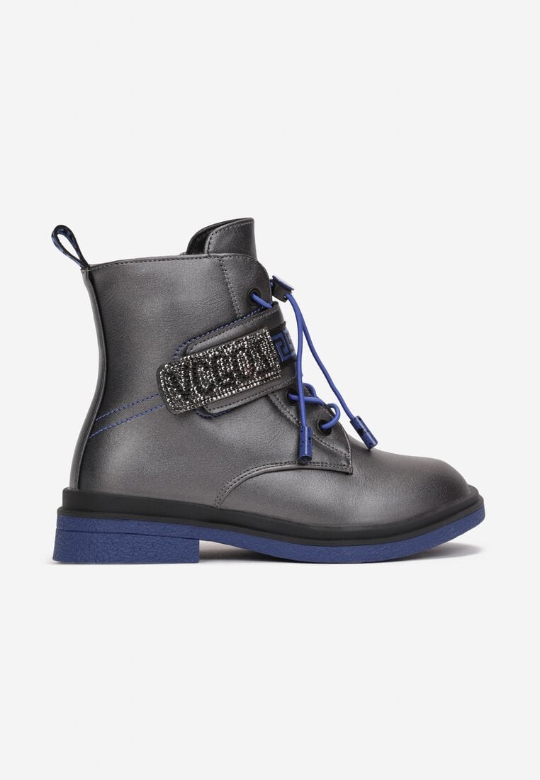 Botine Gri închis cu Velcro Diomeope