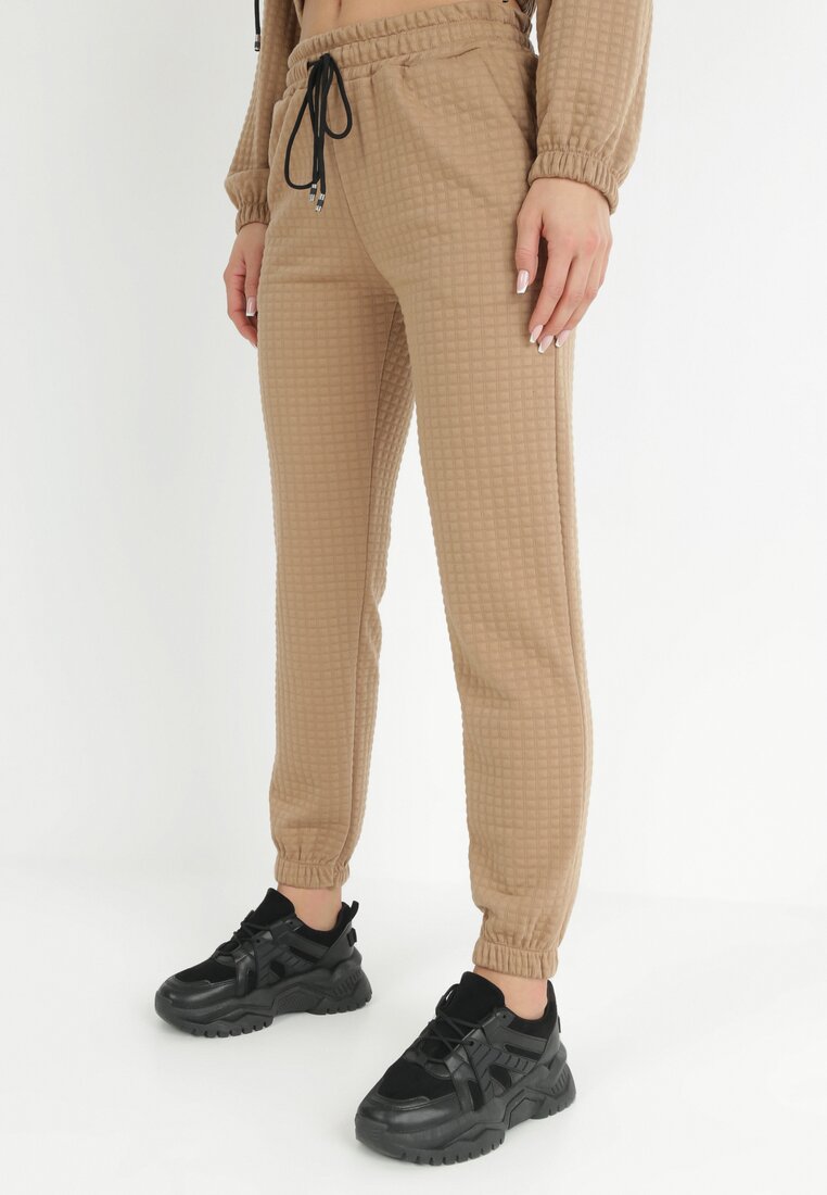 Pantaloni de trening Bej închis cu relief Faboto